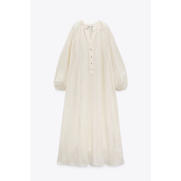 Zara midi dress with cutwork embroidery - Picture 6 of 7